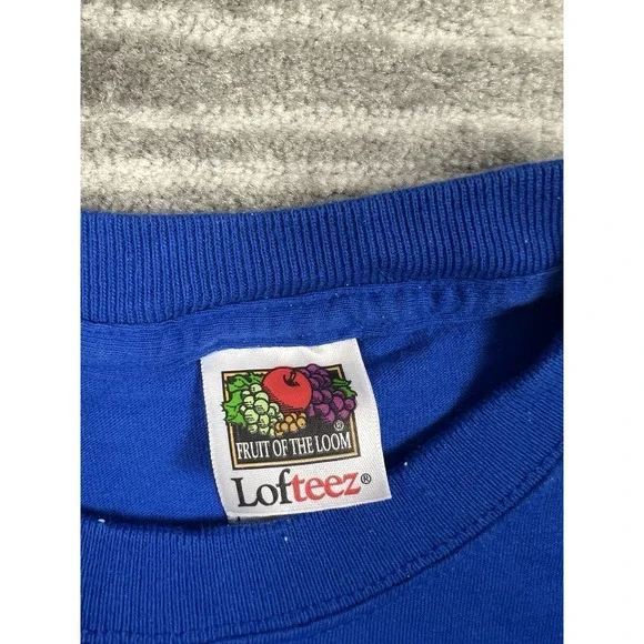 Vintage Fanning Island Shirt‎ Mens Medium Blue Short Sleeve Softeez Cotton - Picture 10 of 12